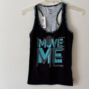 Zumba Black and Blue Move Me Racerback Tank Top New with tags large